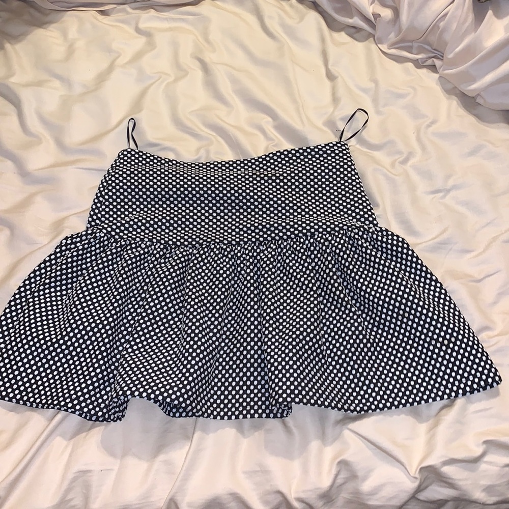 Black and white polka dot mini skirt M